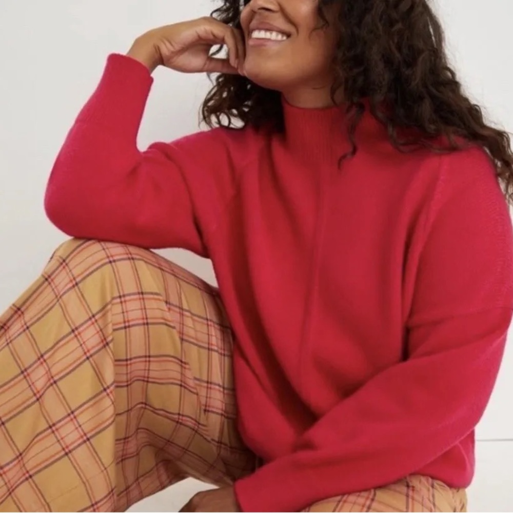 Maeve by Anthropologie Hot Pink Mock Neck Sweater